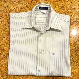 PIÑEIRO BLUE AND WHITE STRIPED COTTON BOYS DRESS SHIRT WITH POCKET